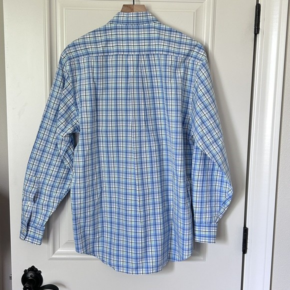 NEW Vineyard Vines Men's Medium Blue White Plaid Cotton Dress Long Sleeve Shirt - Picture 4 of 4
